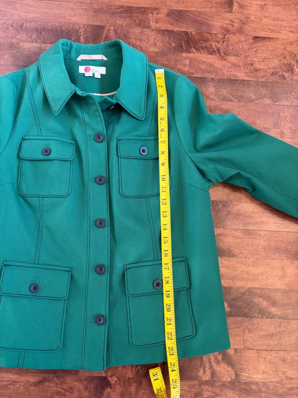 Boden Safari Jacket Blazer in Kelly Green Size 12 - Picture 5 of 5